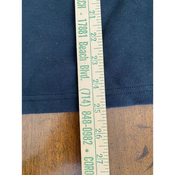 Quacker Factory T-Shirt Women Large Black Bling Cotton Scallop Sleeve Round Neck - Picture 9 of 10